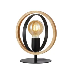 Lampe à poser QUEBEC coloris noir et naturel 25 x 22 cm - 4MURS