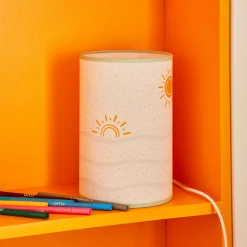 Lampe de chevet SOLEA blanc, ocre, bleu doux 24 x 16 cm - 4MURS