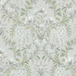 LAURA ASHLEY Papier peint intissé EMILY vert de gris - 4MURS