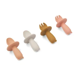 LIEWOOD Coffret couverts bébé ANIMAUX rose / blanc / jaune - 4MURS