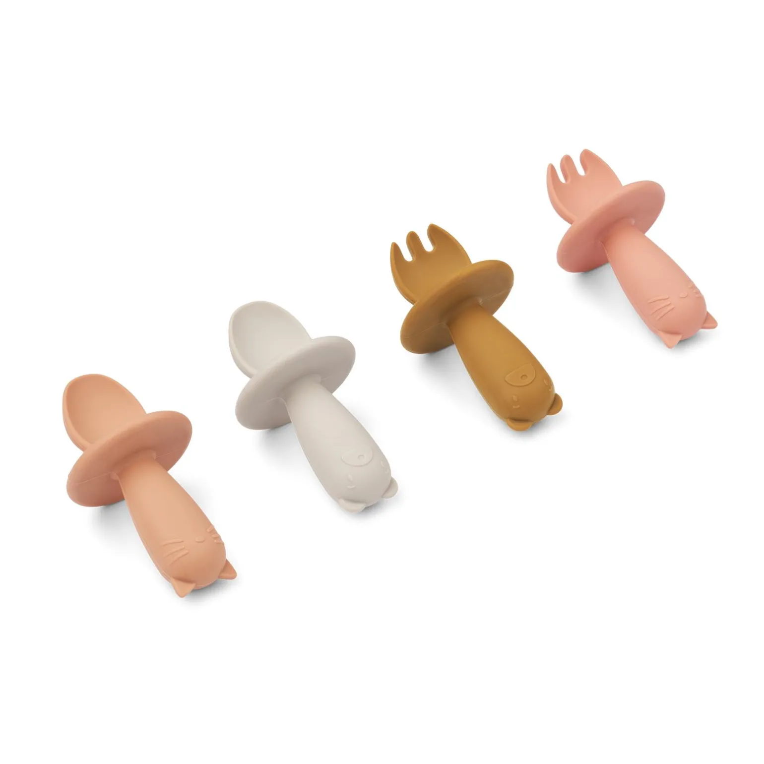 LIEWOOD Coffret couverts bébé ANIMAUX rose / blanc / jaune - 4MURS
