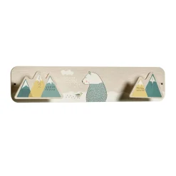 Lovely Tribu Patère WILD BEAR coloris vert sapin et ocre - 4MURS