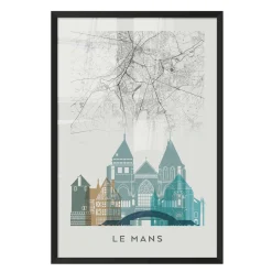 4MURS Image encadrée MAP LE MANS 40 x 60 cm - 4MURS