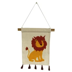 4MURS Kakémono déco LION coloris beige, jaune et orange - 4MURS