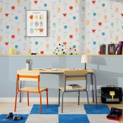 4MURS Papier peint intissé CUTE MONSTER coloris multicolore - 4MURS