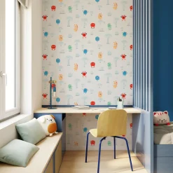 4MURS Papier peint intissé CUTE MONSTER coloris multicolore - 4MURS