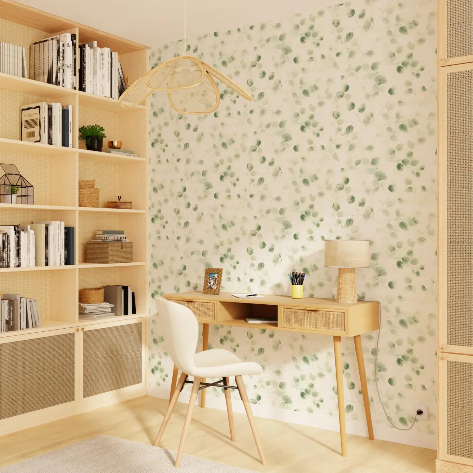 4MURS Papier peint intissé EFFIE coloris vert feuille - 4MURS