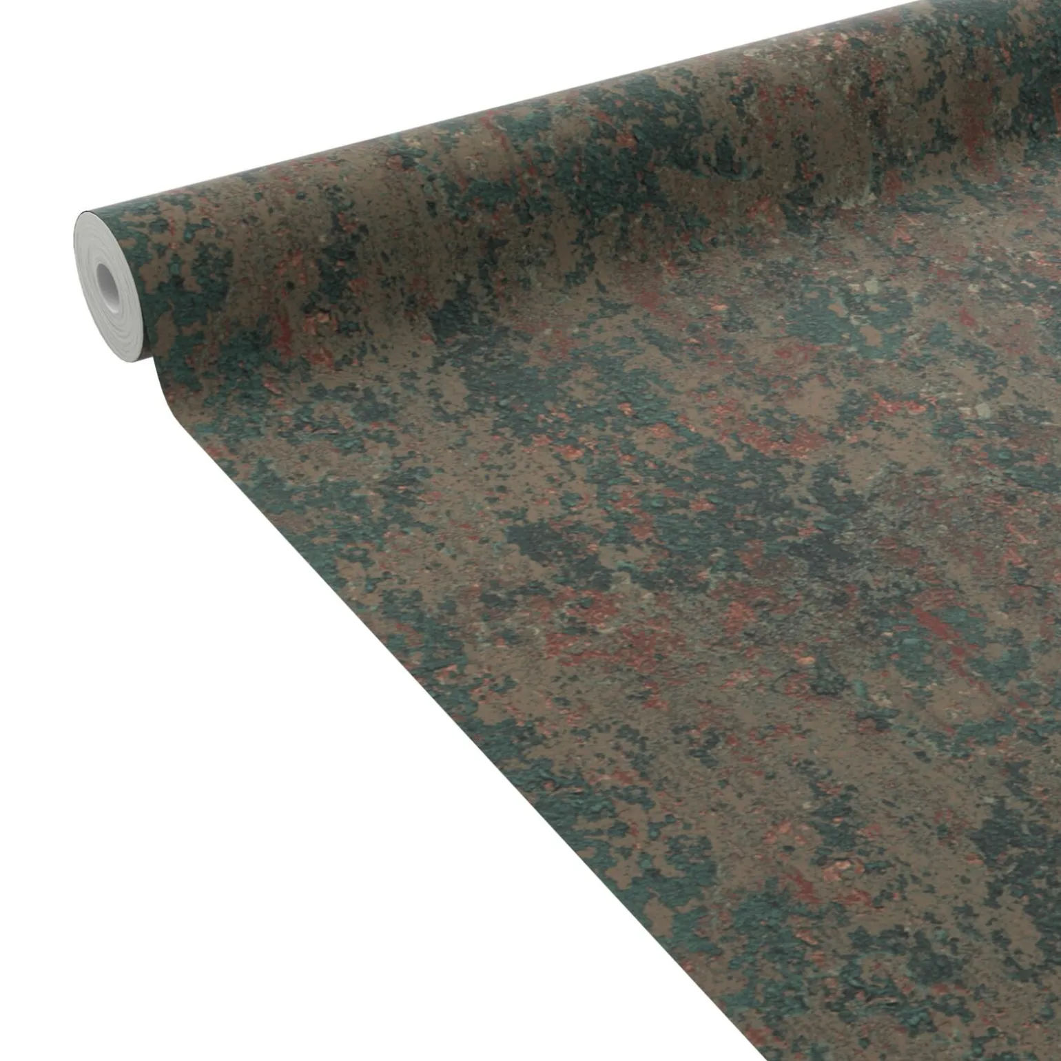 4MURS Papier peint intissé BROCK vert mousse et rouille - 4MURS