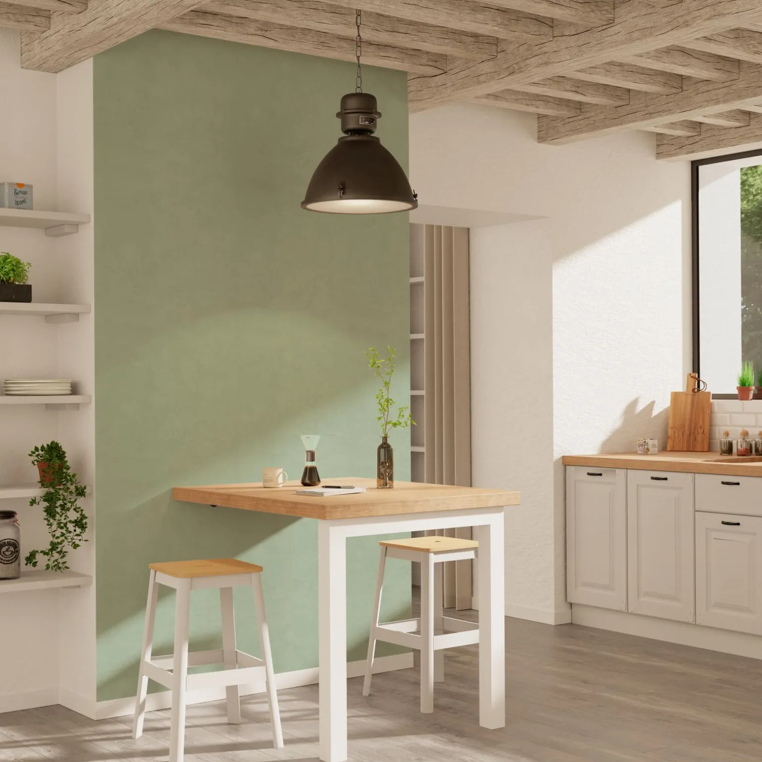 4MURS Papier peint intissé RAVENNE coloris vert embrun - 4MURS
