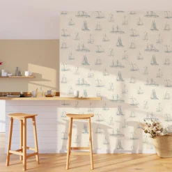 4MURS Papier peint intissé NAUTICA coloris blanc crème - 4MURS