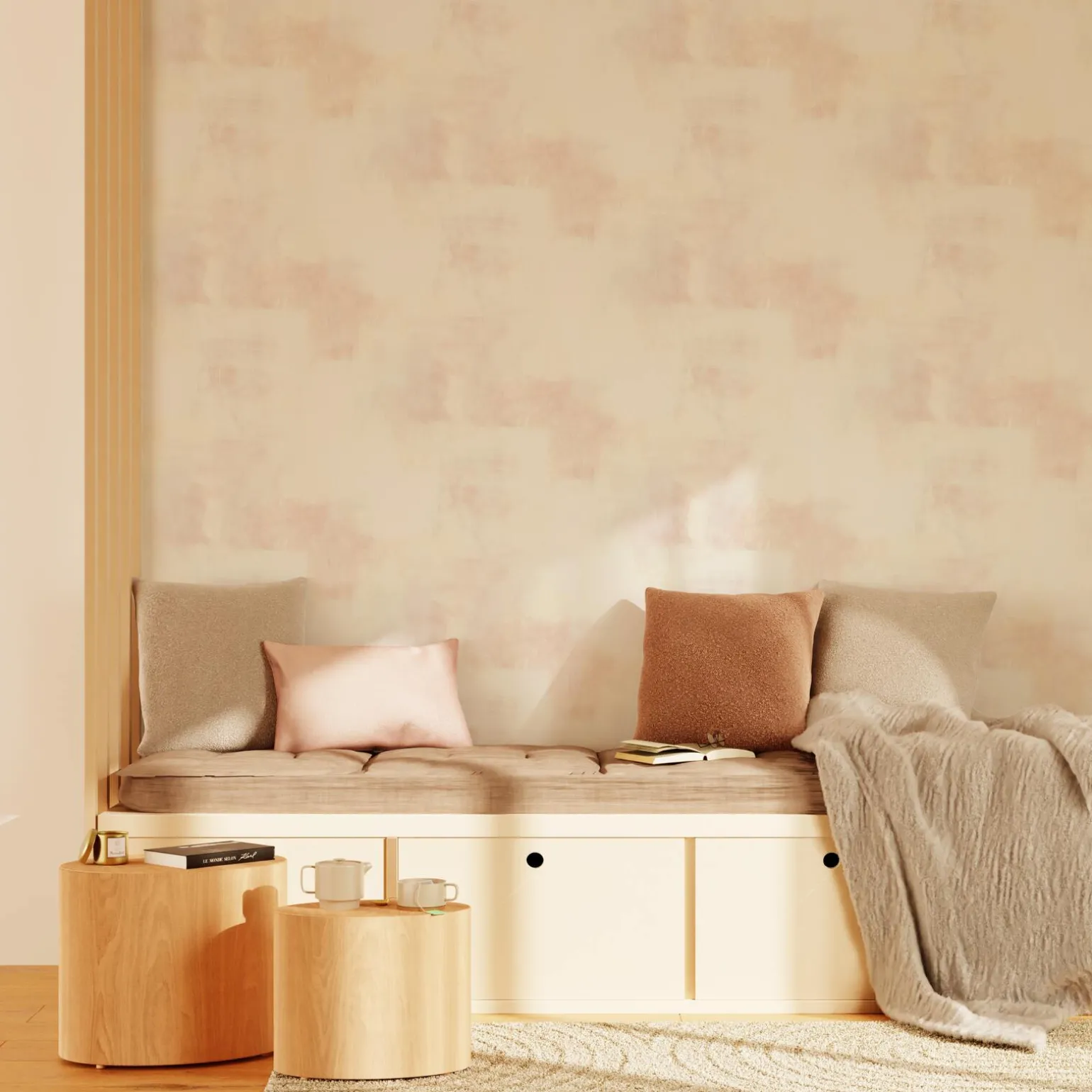 4MURS Papier peint intissé CLAPTOWN coloris rose perle - 4MURS