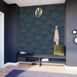 4MURS Papier peint intissé GINKGO coloris bleu nuit - 4MURS