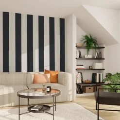 4MURS Papier peint intissé PALAZZO STRIPE noir et blanc - 4MURS