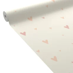 4MURS Papier peint intissé HEARTS vieux rose et beige rosé - 4MURS