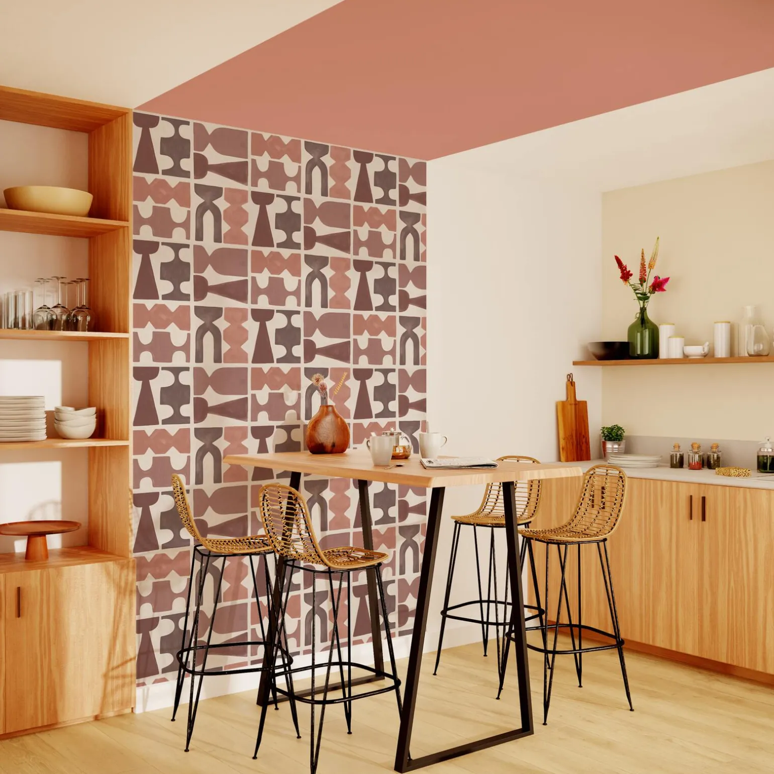 4MURS Papier peint intissé MAIANA coloris terracotta - 4MURS