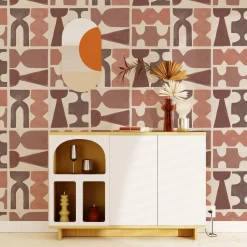 4MURS Papier peint intissé MAIANA coloris terracotta - 4MURS
