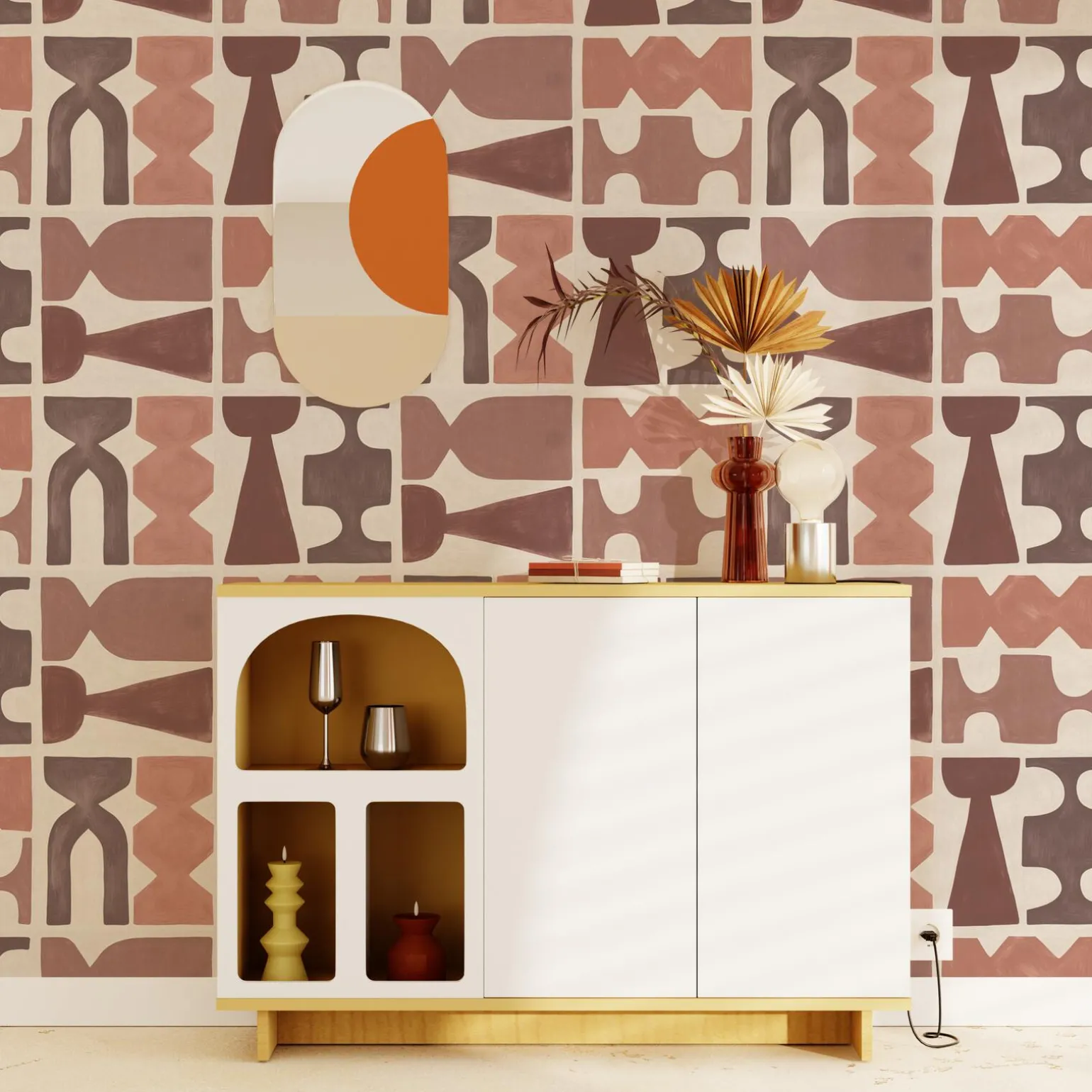 4MURS Papier peint intissé MAIANA coloris terracotta - 4MURS
