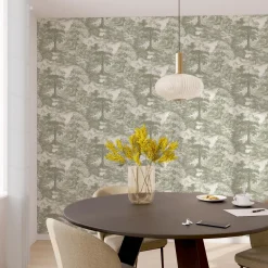 4MURS Papier peint intissé LEON coloris vert de gris - 4MURS