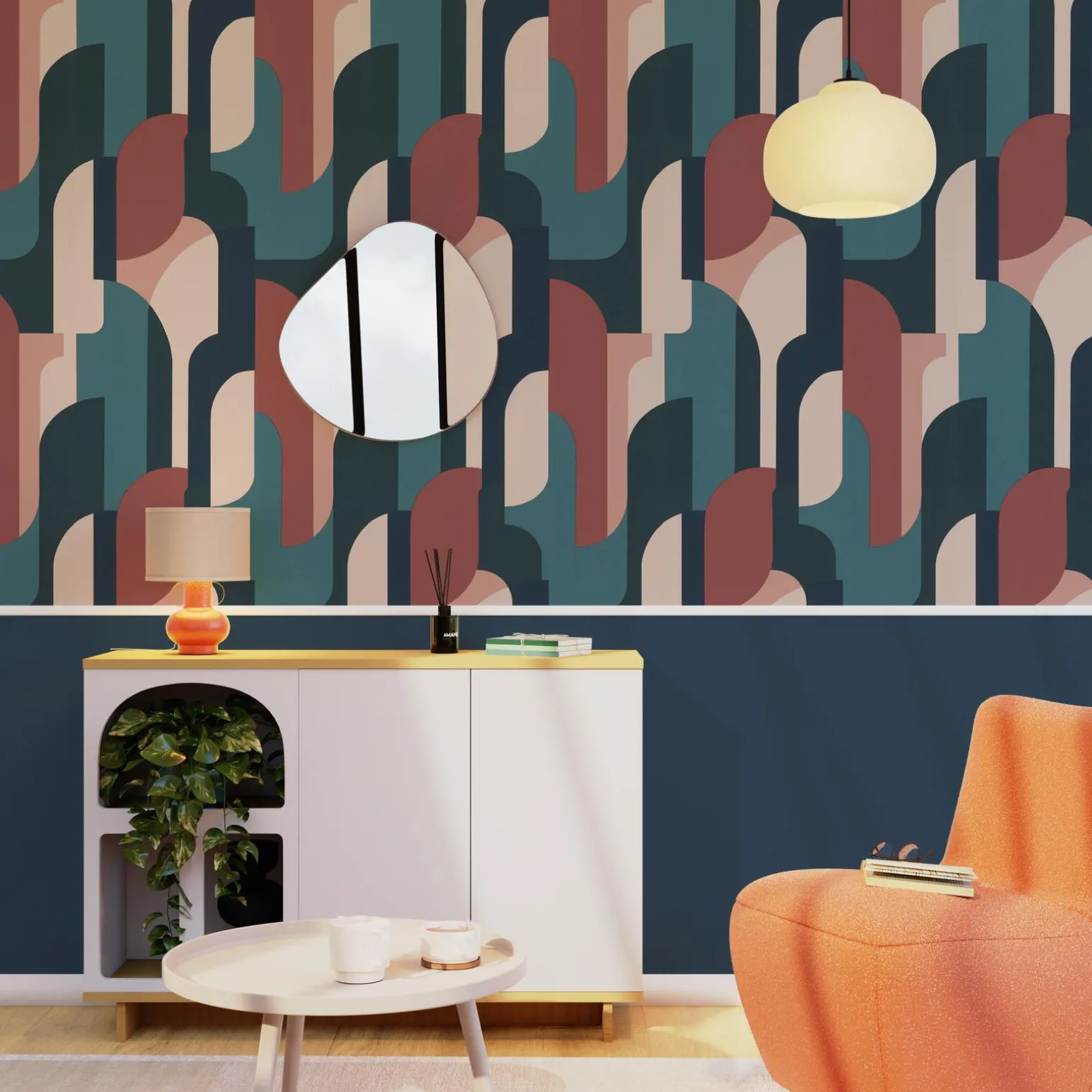 4MURS Papier peint intissé BRITTA coloris multicolore - 4MURS
