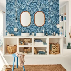 4MURS Papier peint intissé CORALS coloris bleu marin - 4MURS