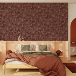 4MURS Papier peint intissé ERICKA coloris rouge bordeaux - 4MURS