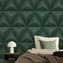 4MURS Papier peint intissé BERLY coloris vert foret - 4MURS
