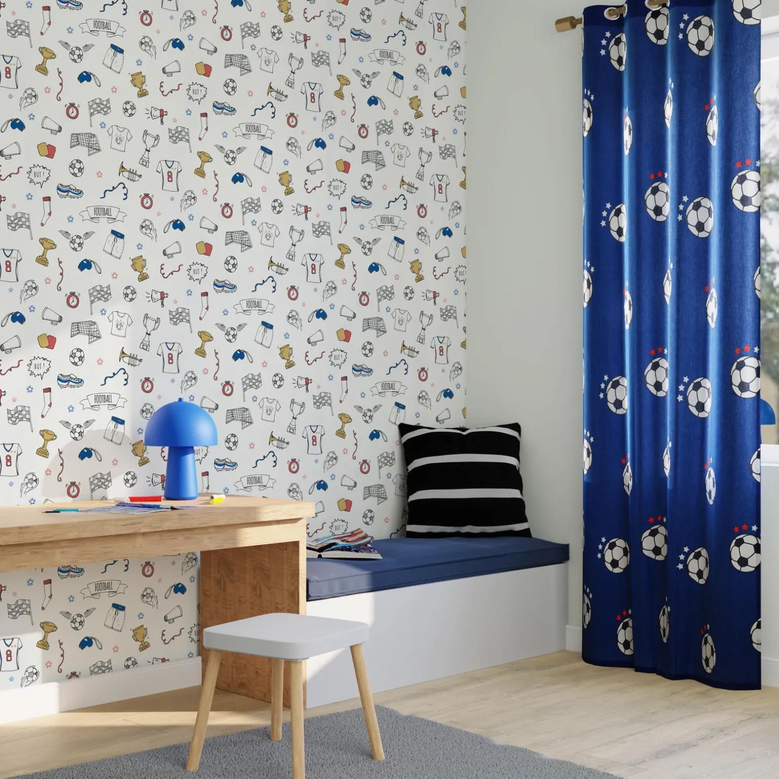 4MURS Papier peint intissé SOCCER coloris multicolore - 4MURS
