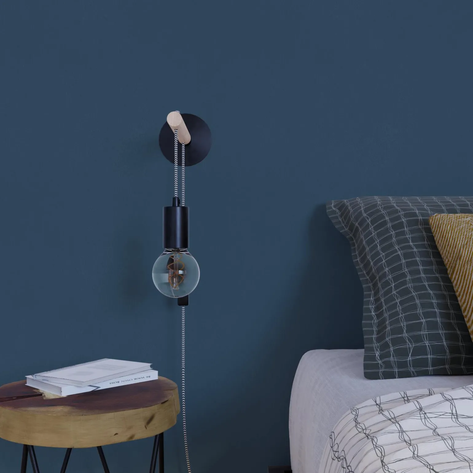 4MURS Papier peint intissé CLASSIC LINE coloris bleu acier - 4MURS