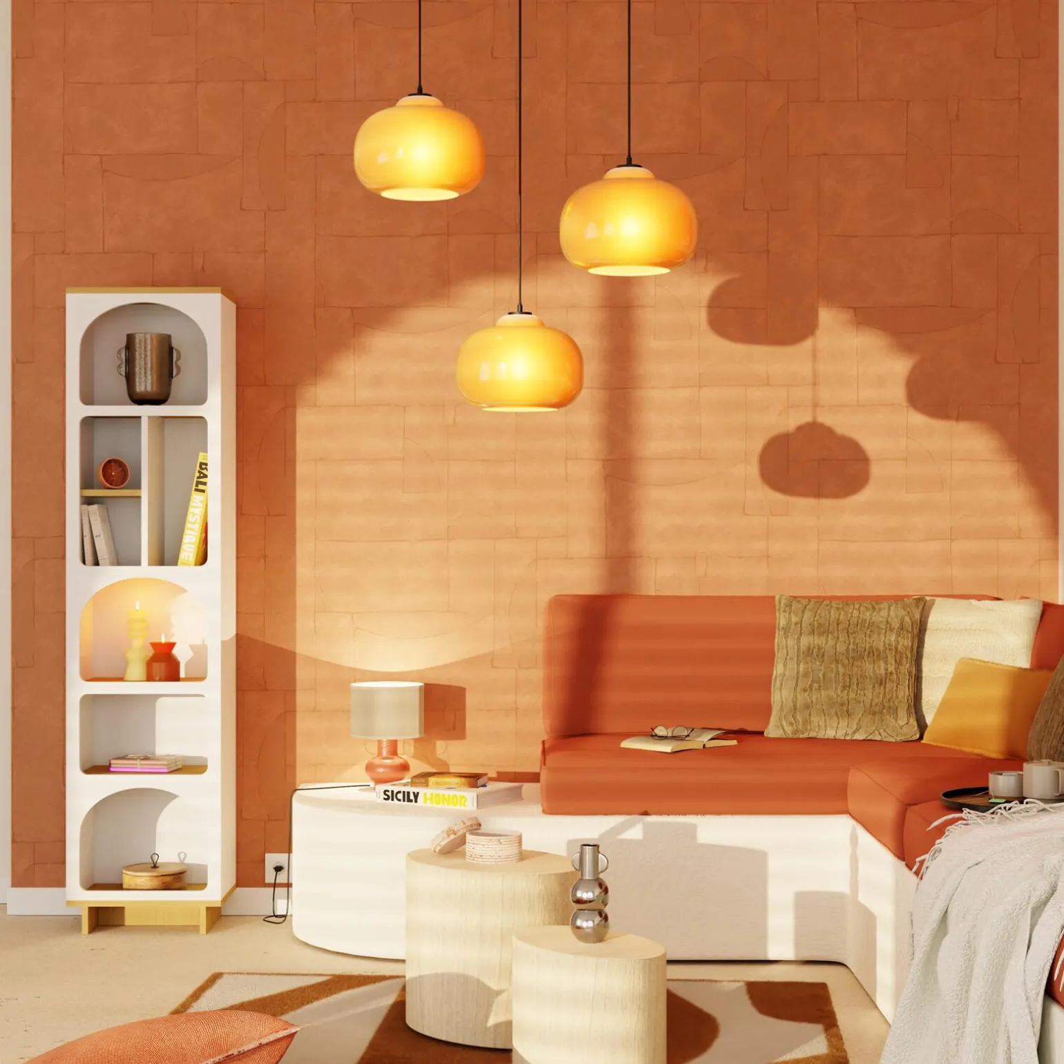 4MURS Papier peint intissé CLAY coloris argile rouge - 4MURS