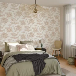 4MURS Papier peint intissé JOUY coloris beige foncé - 4MURS