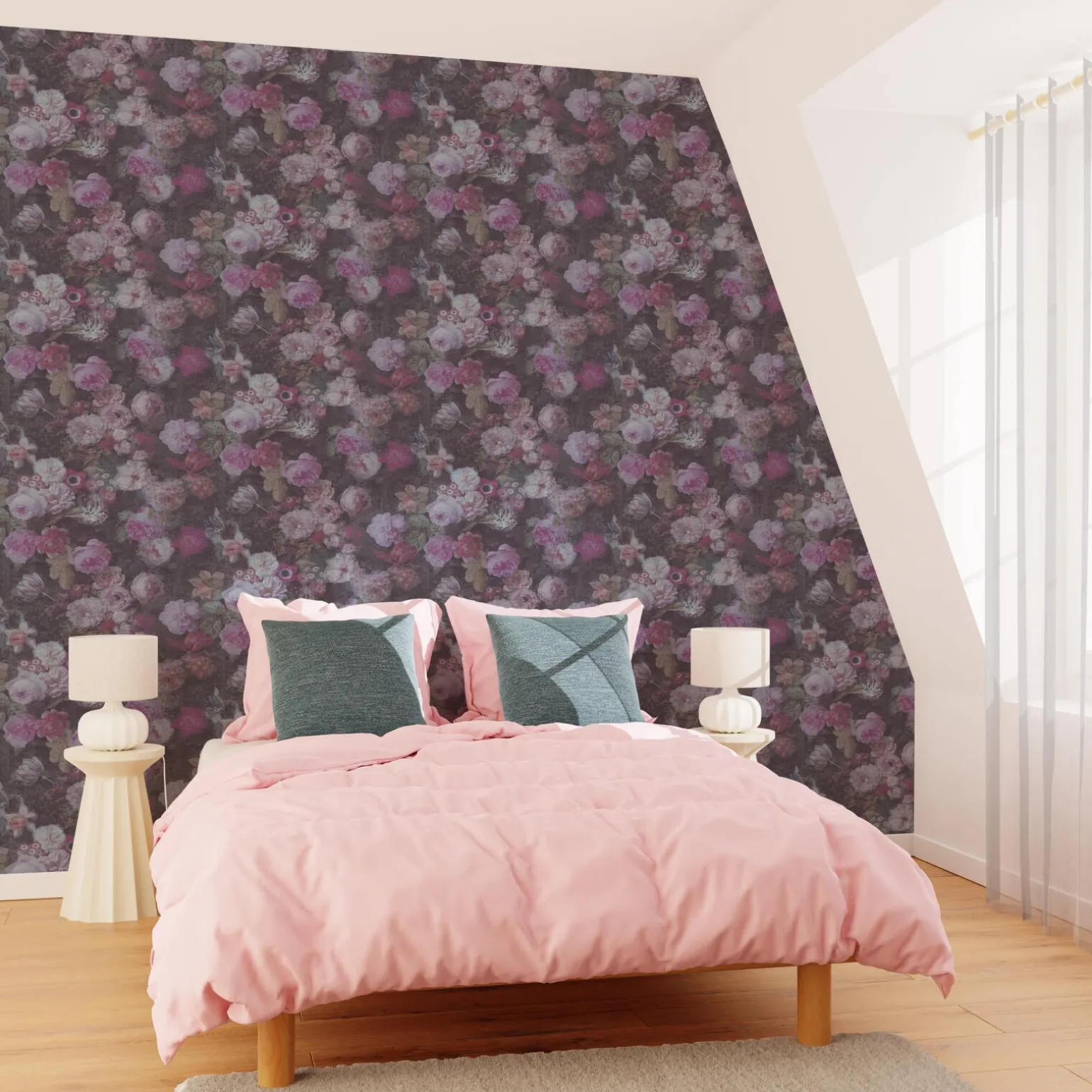 4MURS Papier peint intissé CLAUDIA coloris rose profond - 4MURS