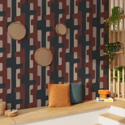 4MURS Papier peint intissé NAMBA beige et terracotta - 4MURS