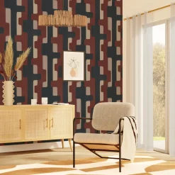 4MURS Papier peint intissé NAMBA beige et terracotta - 4MURS