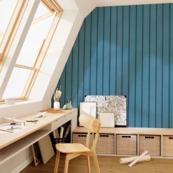 4MURS Papier peint intissé FLOYD coloris bleu moyen - 4MURS