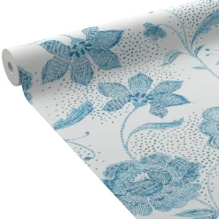 4MURS Papier peint intissé AMBROISE coloris bleu acier - 4MURS