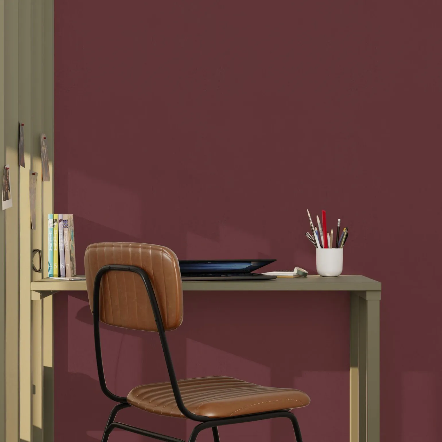 4MURS Papier peint intissé CLASSIC LINE rouge brique - 4MURS