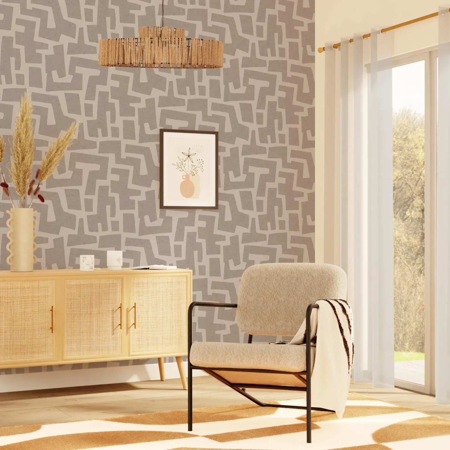 4MURS Papier peint intissé NAHID coloris beige sable - 4MURS