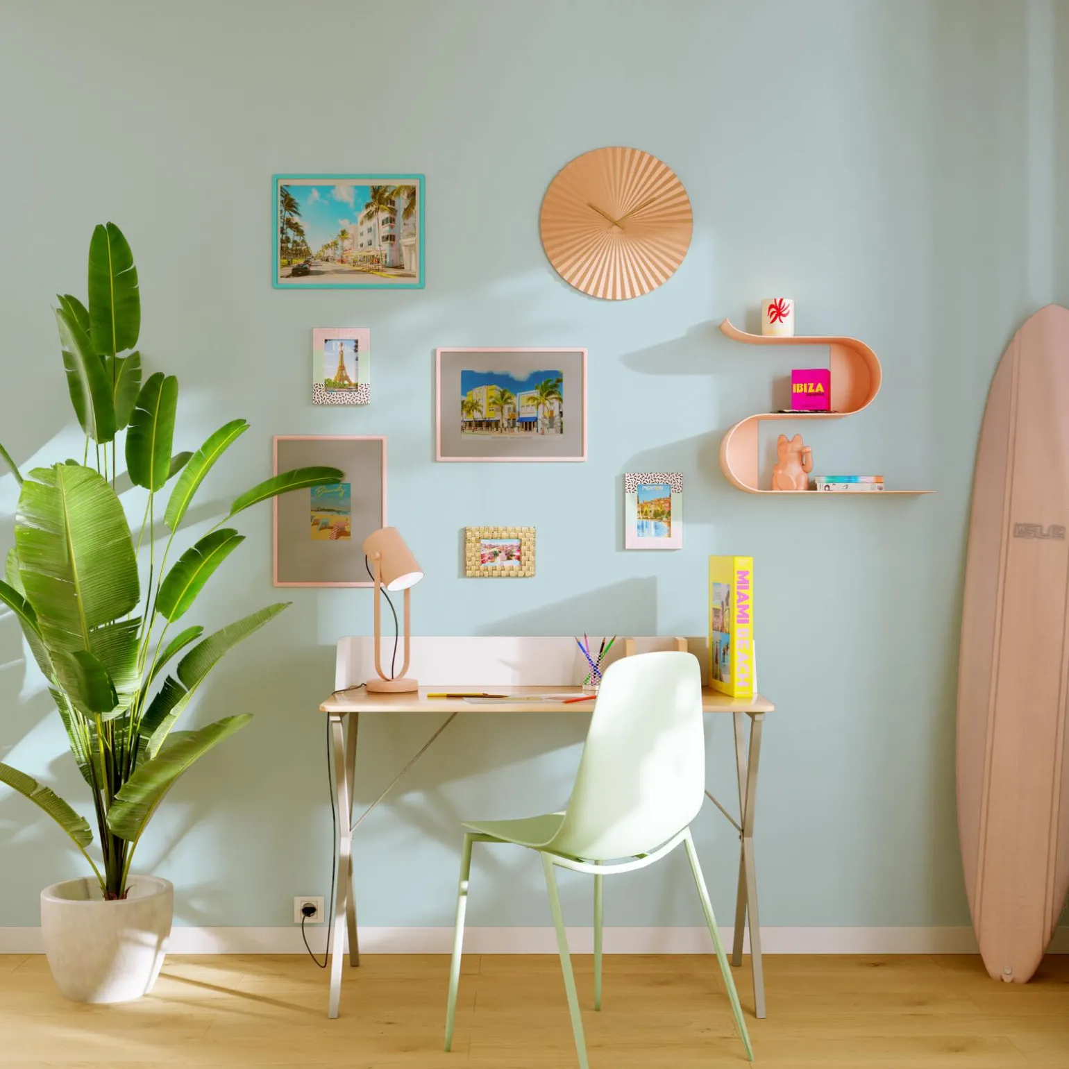 4MURS Papier peint intissé OPAL coloris bleu aqua - 4MURS