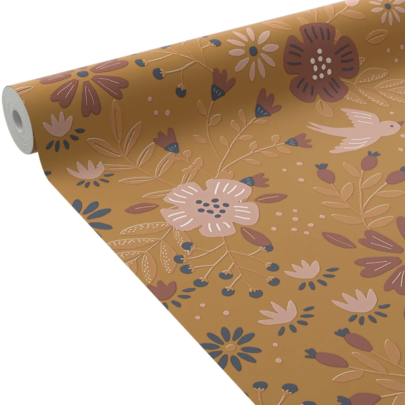 4MURS Papier peint intissé GIULIA coloris ocre orangé - 4MURS