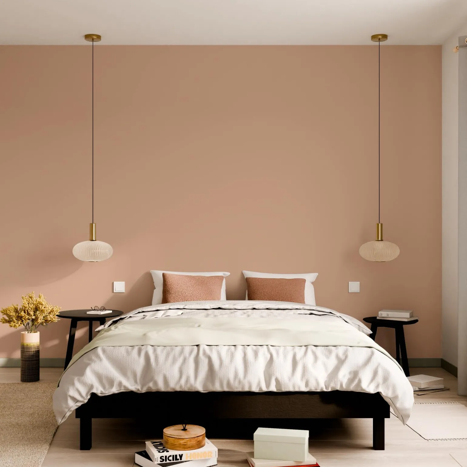 4MURS Papier peint intissé OPAL coloris pêche - 4MURS