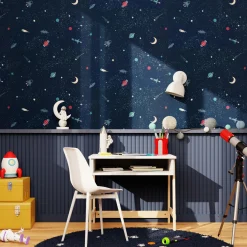 4MURS Papier peint intissé COSMOLAND coloris bleu nuit - 4MURS