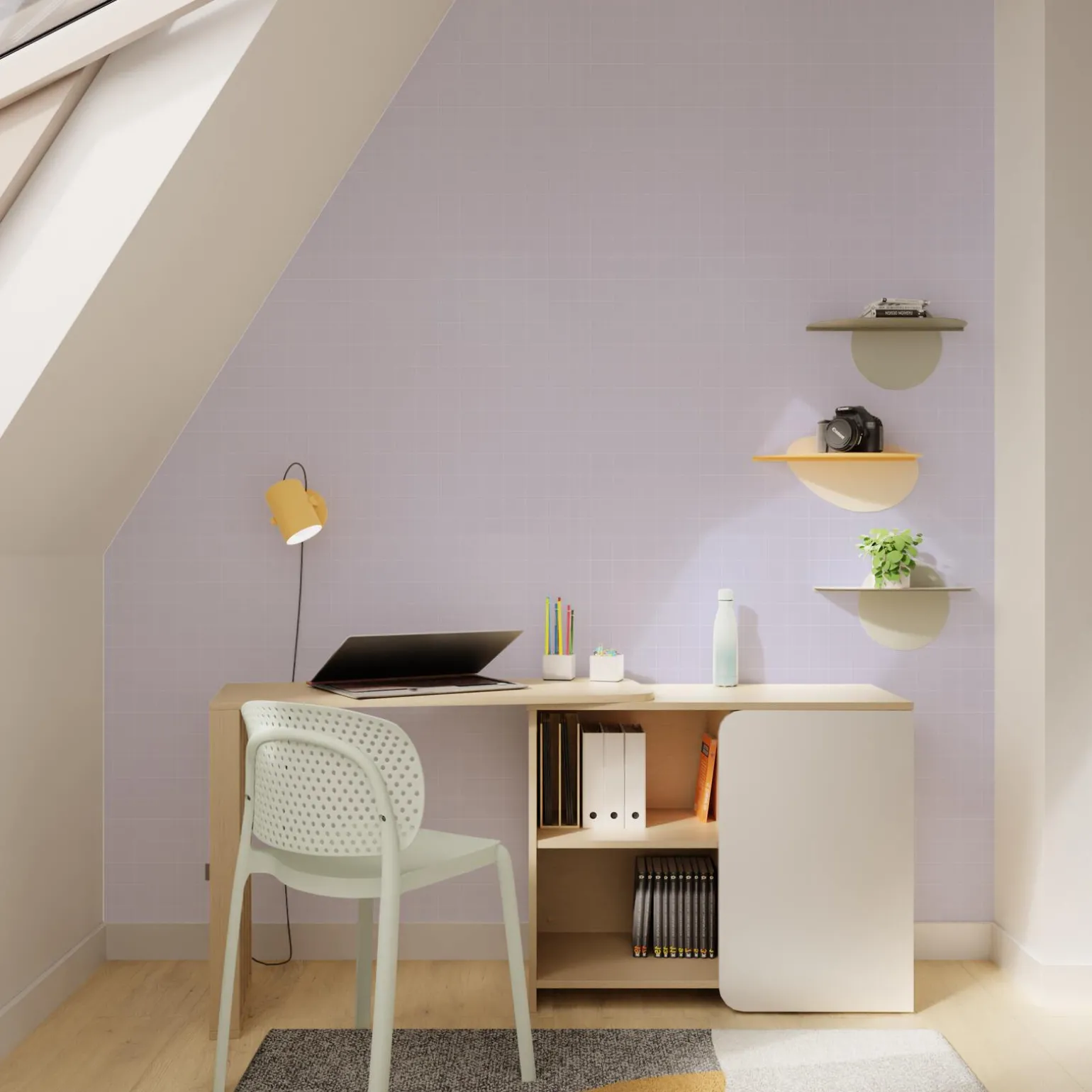 4MURS Papier peint intissé CARO coloris lilas - 4MURS