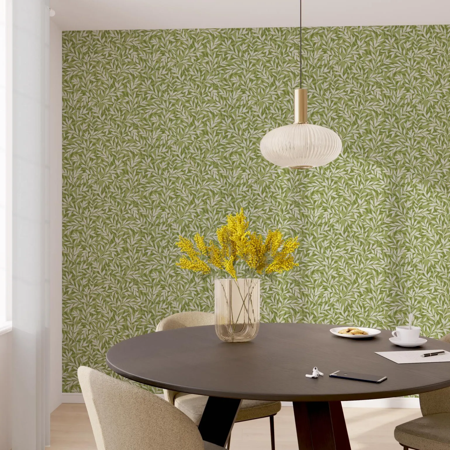 4MURS Papier peint intissé LISBET coloris vert mousse - 4MURS