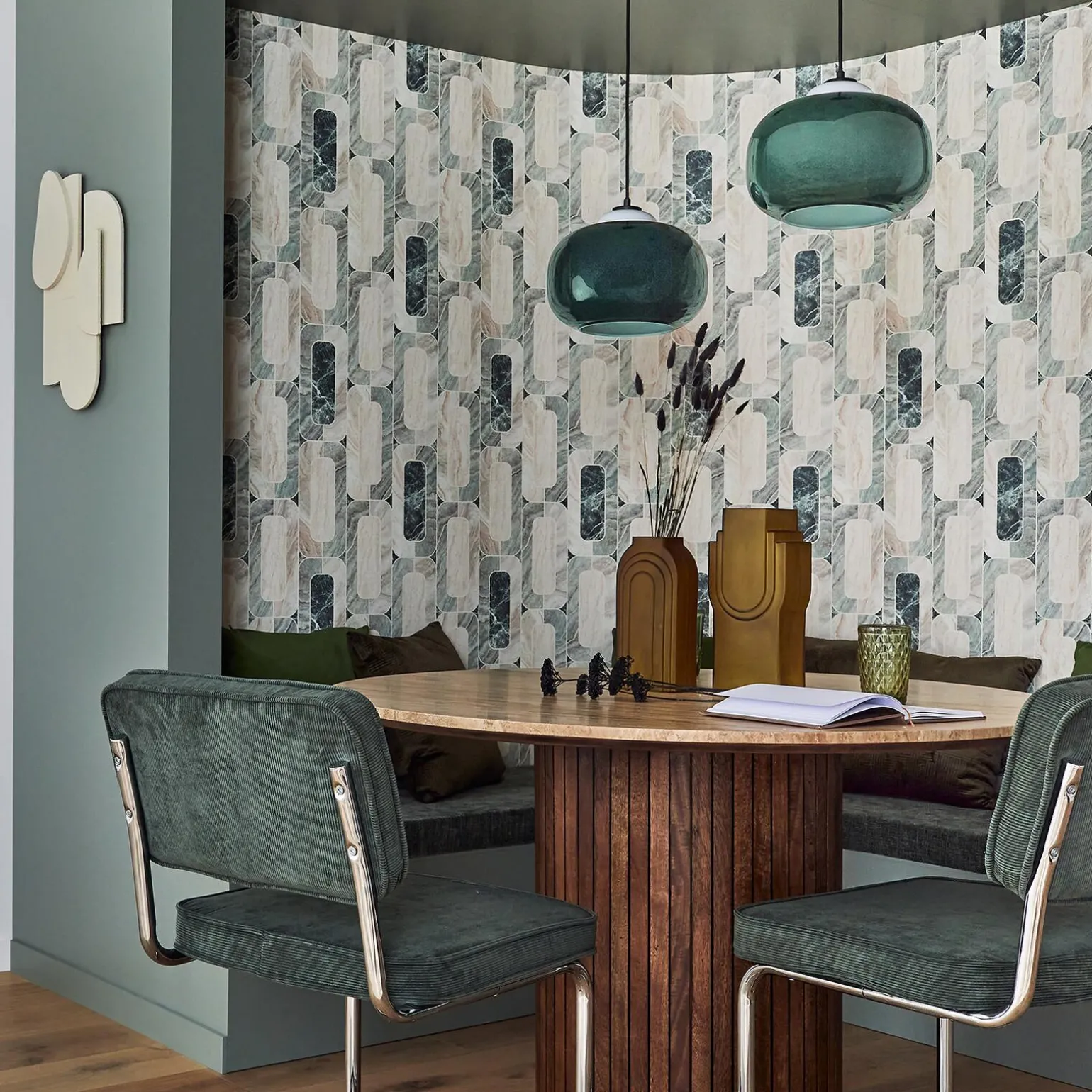 4MURS Papier peint intissé NARCISSE coloris vert de gris - 4MURS