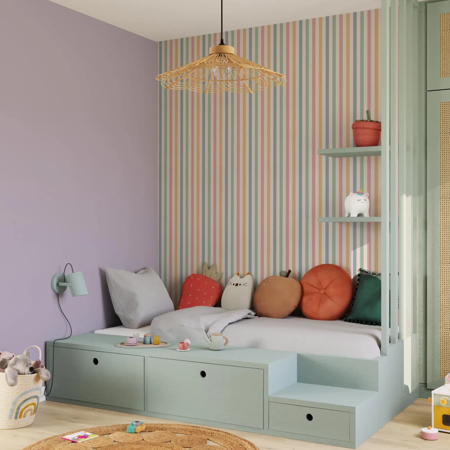 4MURS Papier peint intissé COLOR STRIPE coloris multicolore - 4MURS