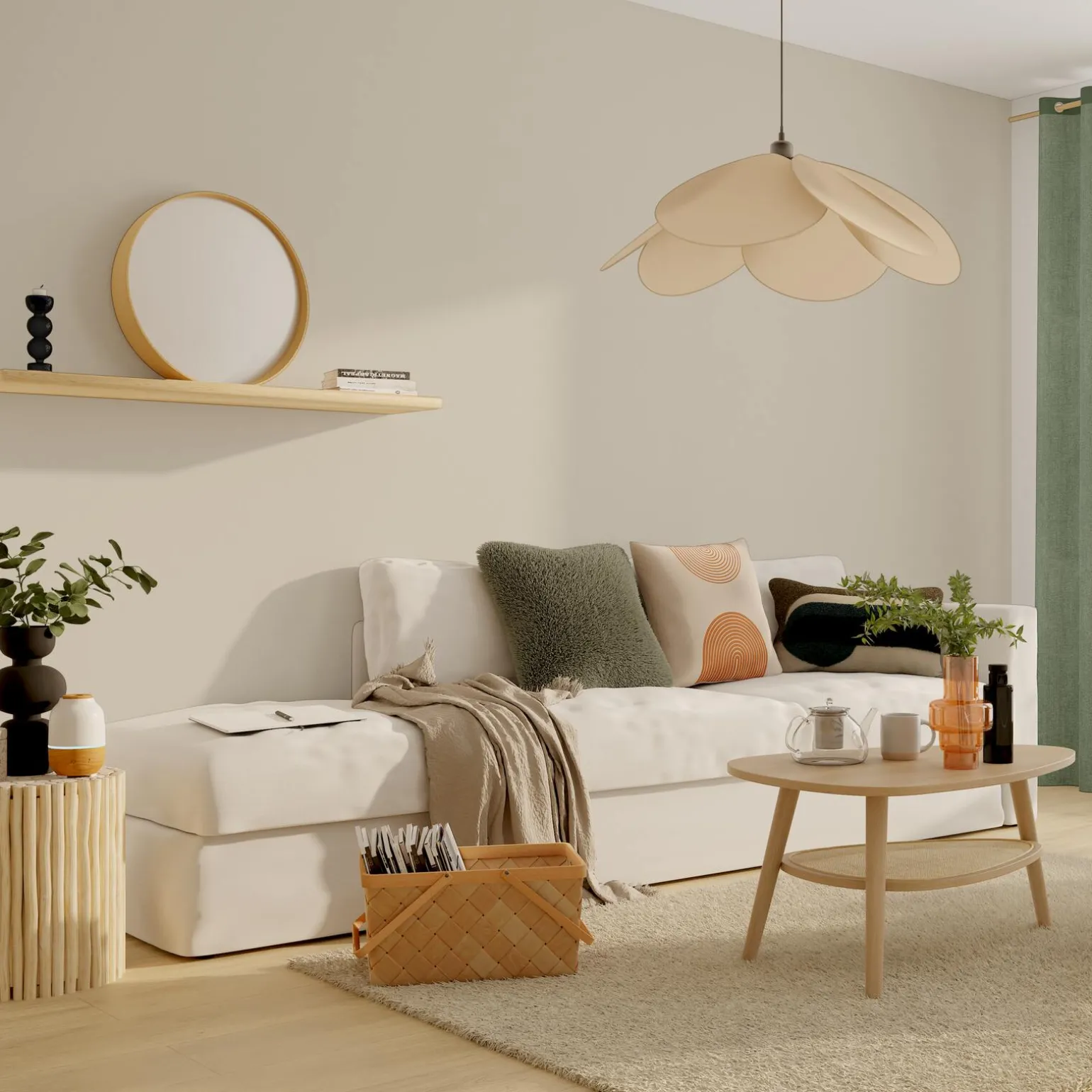 4MURS Papier peint intissé OPAL coloris beige naturel - 4MURS