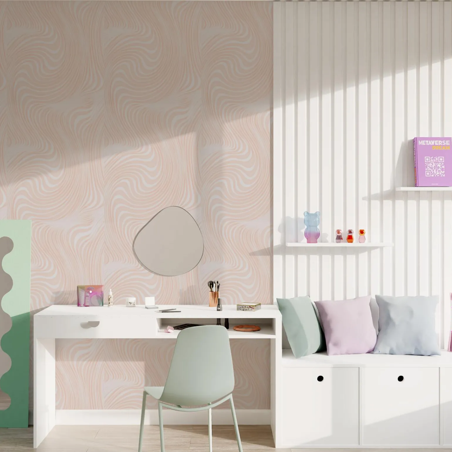 4MURS Papier peint intissé CANDY coloris orange pastel - 4MURS