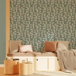 4MURS Papier peint intissé HENDI coloris vert de gris - 4MURS