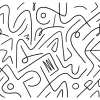 4MURS Papier peint panoramique XL BLACK LINES 300 x 270 cm - 4MURS