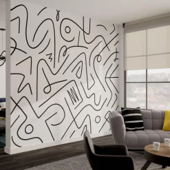 4MURS Papier peint panoramique XL BLACK LINES 300 x 270 cm - 4MURS